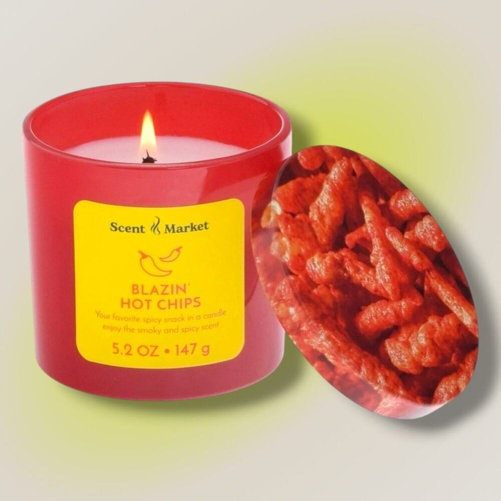 Scent Market Blazin' Hot‎ Chips Scented Jar Candle Gift 5.2 OZ